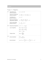 Ib Sl Math Formula Booklet 2021 Ingel Soong