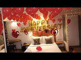 Anniversary Room Decoration In Hotel Surprise Husband On Anniversary Youtube Romantic Room Decoration Birthday Room Decorations Romantic Room Surprise