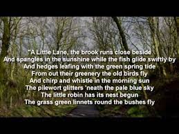 Beautiful English Poem On A Lane In Spring By John Clare With Text Youtube John Clare Poems Poems Blake Poetry