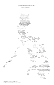 The Filipinos Way Of Life Philippine Map Poem Concrete Poem Poems Philippine Map