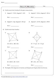 Area Of A Rhombus Decimals Rhombus Math Foldables Finding Area