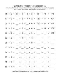 Multiplication Worksheet Distributive Property Two Digit By One D Distributive Property Distributive Property Of Multiplication Multiplication Worksheets