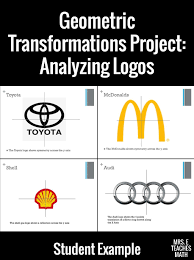 Geometric Transformations Project Analyzing Logos Student Project Example Teaching Math Teaching Geometry Transformations Math