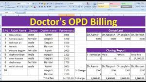 Hospital Doctor S Opd Bill Format In Excel Excel Tutorials By Learning Excel Tutorials Learning Centers Hospital Doctor