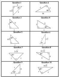 Activity Objective Calculate The Missing Sides Of Special Right Triangles This Activity Can Be Used For Special Right Triangle Right Triangle Morse Code Words