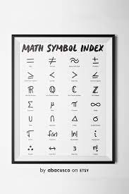 Math Symbol Index Poster For Classrooms Teachers Instant Etsy Math Math Classroom Decorations Math Jokes