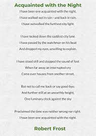 Acquainted With The Night Poem By Robert Frost Night Poem Robert Frost Poems Poems