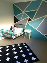 Best Of Wall Paint Design Ideas With Tape And Geometric Wall Design Ideas Bedroom Design With Hand Painted Wall Mura Bedroom Design Big Boy Bedrooms Room Decor