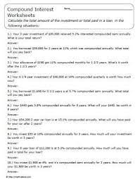 Practice Applying Compound Interest Formulas With These Word Problems Word Problems Financial Literacy Worksheets Word Problem Worksheets