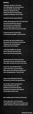 Sestina Poem By Elizabeth Bishop Poem Hunter Elizabeth Bishop Poems Bishop