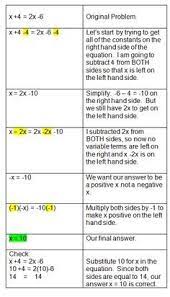Equations With Variables On Both Sides Algebra Equations Studying Math Maths Solutions