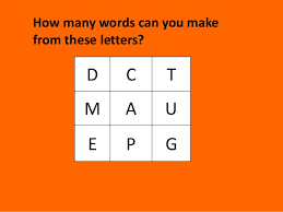 Rearrange the letters to form meaningful word. Starter Activities 1