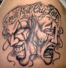 Simple Smile Now Cry Later Tattoo Designs The Last Of My Laugh Now Cry Latest Tattoos Latest Tattoo Design Chicano Tattoos Sleeve
