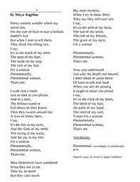 Phenomenal Woman By Maya Angelou Maya Angelou Phenomenal Woman Phenomenal Woman Maya Angelou