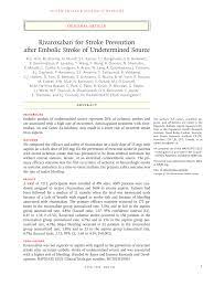 Grossteil der patienten erhielt diese in. Pdf Rivaroxaban For Stroke Prevention After Embolic Stroke Of Undetermined Source
