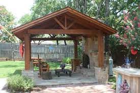 Fort Worth Free Standing Covered Patio With Outdoor Fireplace Backyard Patio Outdoor Covered Patio Patio Builders