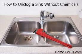 how to unclog a kitchen sink, naturally
