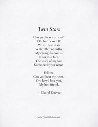 Twin Stars Beautiful Friendship Poem Words And Poetry Friendship Poems Friend Poems Poetry Friendship