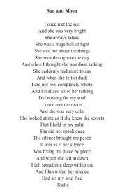 Sun And Moon Eh Poems Rhyming Poems Poems Deep