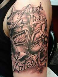 Clowns Tattoo Laugh Now Cry Later Tatuaje De Payaso Mejores Tatuajes Para El Brazo Tatuajes Gangsta