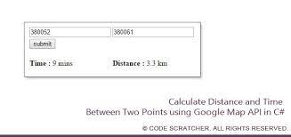 Calculate Distance And Time Between Two Points Using Google Map Api In C Google Maps Map Use Google