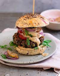 Veganer Walnuss Pilz Burger Pilz Burger Leckere Vegane Rezepte Rezepte