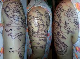 Spirited Away Half Sleeve Outline Tattoos Are Neat K Tattoos Dragon Tattoo Spirited Away Tattoo