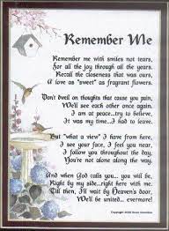 Remember Me Poem About Death Funeral Poems Grief Poems