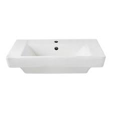 pedestal sink basin in white