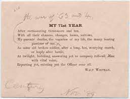 On His Birthday A Short And Sweet Walt Whitman Poem About Being 71 Walt Whitman Poems Whitman Poems Walt Whitman