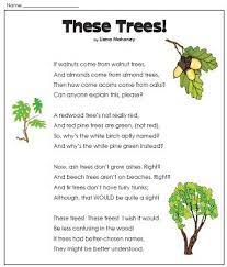 Get Ready For Earth Day Students Will Enjoy This Cute Poem About Different Species Of Trees From Our Earth Da Earth Day Poems Kids Poems Nature Poems For Kids