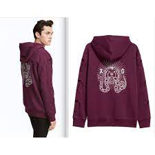 H M The Weeknd Collection Xo Burgundy All Sizes Hoodie Embroidered Hooded Sweat Ebay From H M The Weeknd On 21 Buttons