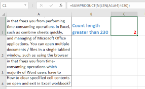 How To Count Cells With Length Greater Than A Specific Number In Excel