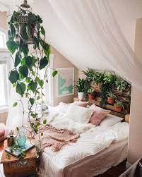Cozy Bedroom Filled With Plants Bedroom Design Apartment Decor Bedroom Decor