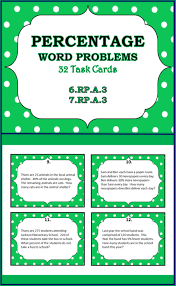 Calculating Percents Word Problem Task Cards Word Problems Percent Word Problems Word Problems Task Cards