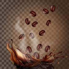 Realistic Coffee Beans Falling With Coffee Splash Delicious Stylish Nutrition Png And Vector With Transparent Background For Free Download Coffee Beans Coffee Beans Photography Coffee Png