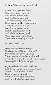 To A Child Dancing In The Wind W B Yeats Poesia Poemas Letras