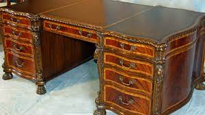 Mahogany And More Desks English Mahogany Leather Top Partners Desk