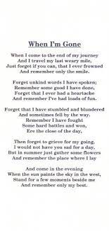 Poem From Brendon S Memorial Service Words Sayings Unkind Words