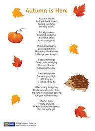 Autumn Printables Kids Poems Autumn Poems Autumn Eyfs