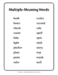 The Mailbox Multiple Meaning Words Multiple Meaning Words Worksheet Dictionary Skills