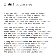 I Am By John Clare Romantic Poets Romantic Poetry Beautiful Quotes
