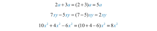 Words that start with letters, words that end in letters. Simplifying Algebraic Expressions