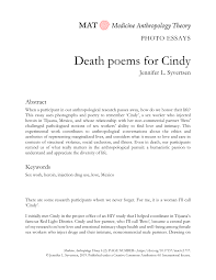Pdf Death Poems For Cindy