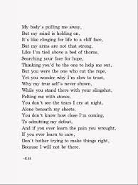 You Don T Know The Tears At Night Eh Poems Poems Deep Rhyming Poems