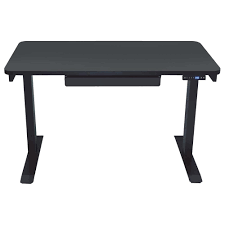 Motionwise 48 In Rectangular Black 1 Drawer Standing Desk With Adjustable Height Feature Sdg48b The Home Depot