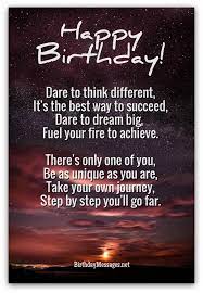 Inspirational Birthday Poems Unique Poems For Birthdays Happy Birthday Quotes For Friends Inspirational Birthday Wishes Birthday Quotes Inspirational