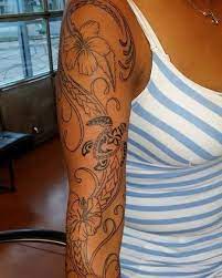 Stunning Flower Tattoos On Arm For Girls And Women 9 Tattoo Tattoos Tattoosdesigns Tribal Tattoos For Women Tribal Flower Tattoos Polynesian Tattoos Women