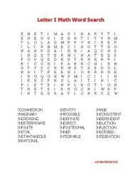 Letter I Math Word Search Math Word Search Learning Math Math