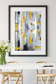 A Lovely Abstract Wall Art Print In Mustard Yellow And Grey Shades Bold And Elegant Look Gives Effortless And Ar Yellow Wall Art Wall Art Prints Grey Wall Art